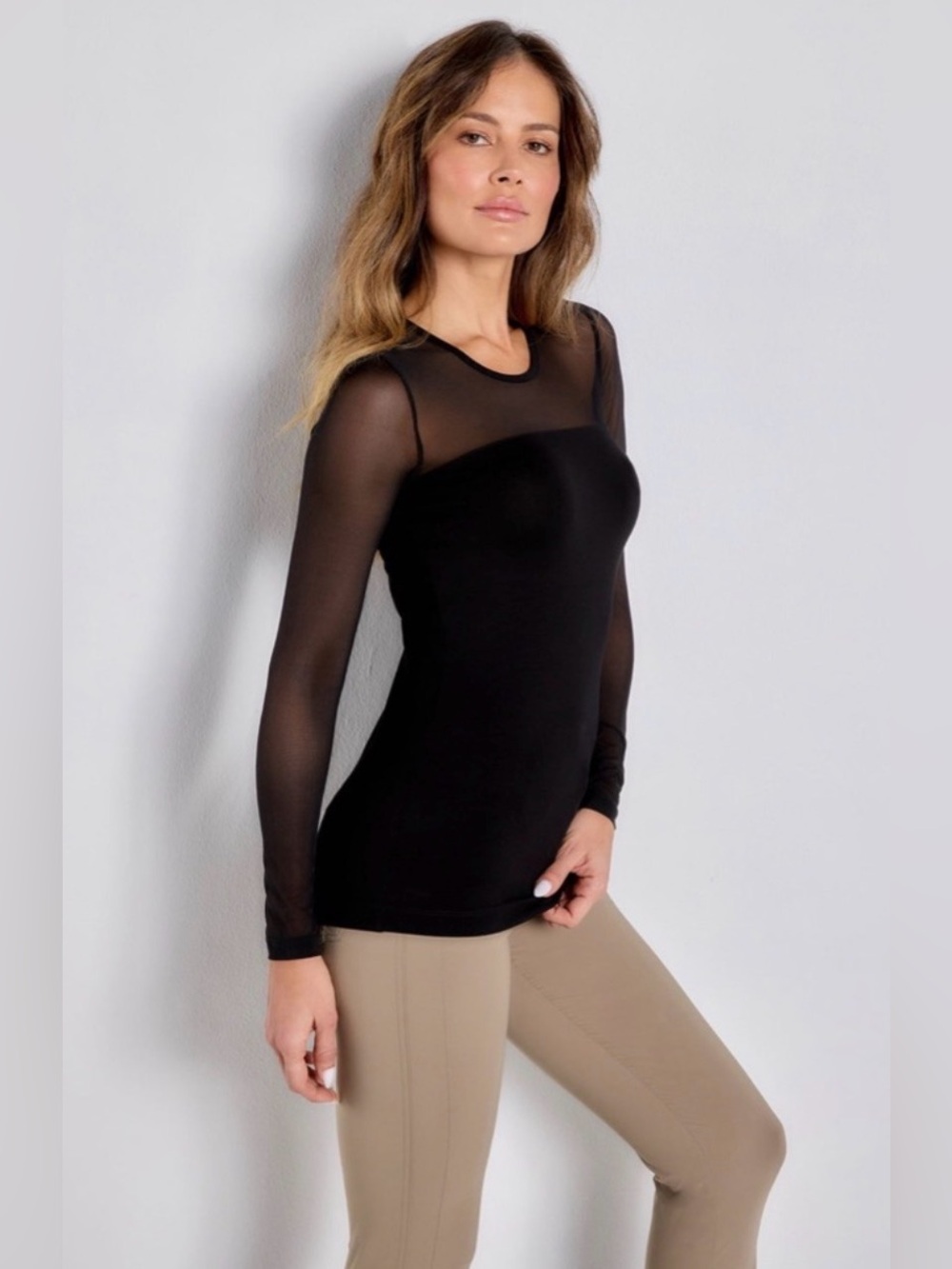 Anatomie Budah Mesh Top Viscose NWT in Black